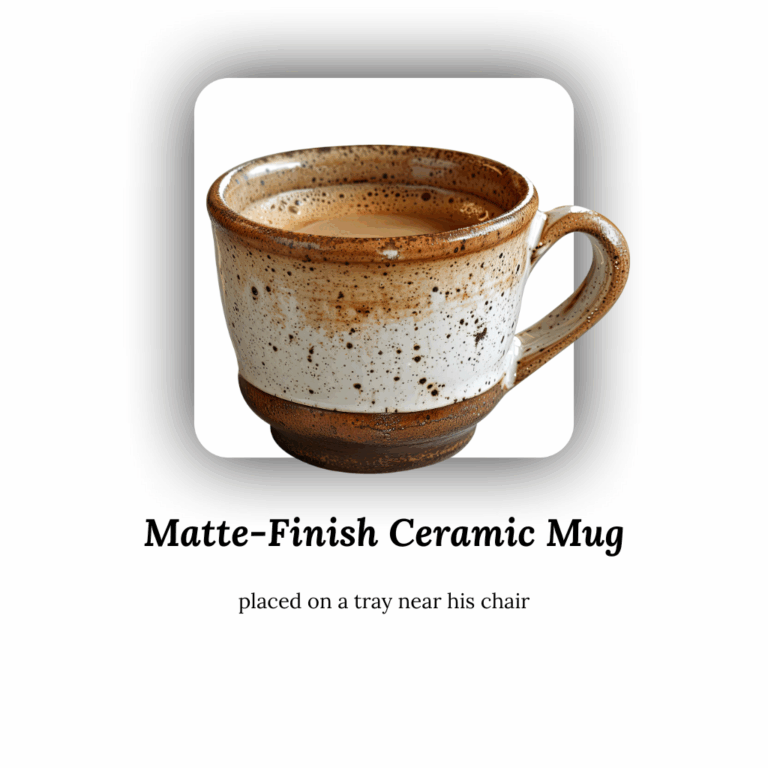 Handmade matte ceramic mug with speckled brown and cream glaze.
