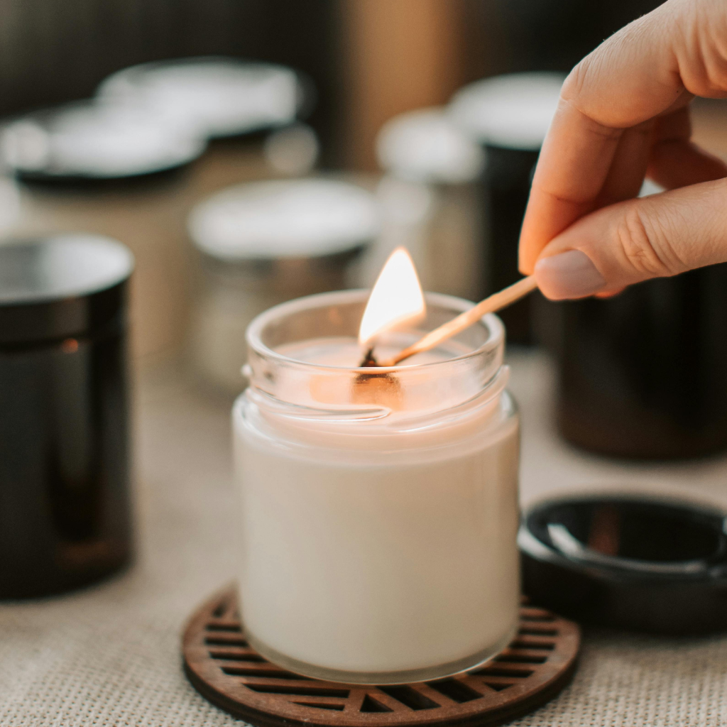 Light a calming scented candle (lavender or bergamot work wonders)