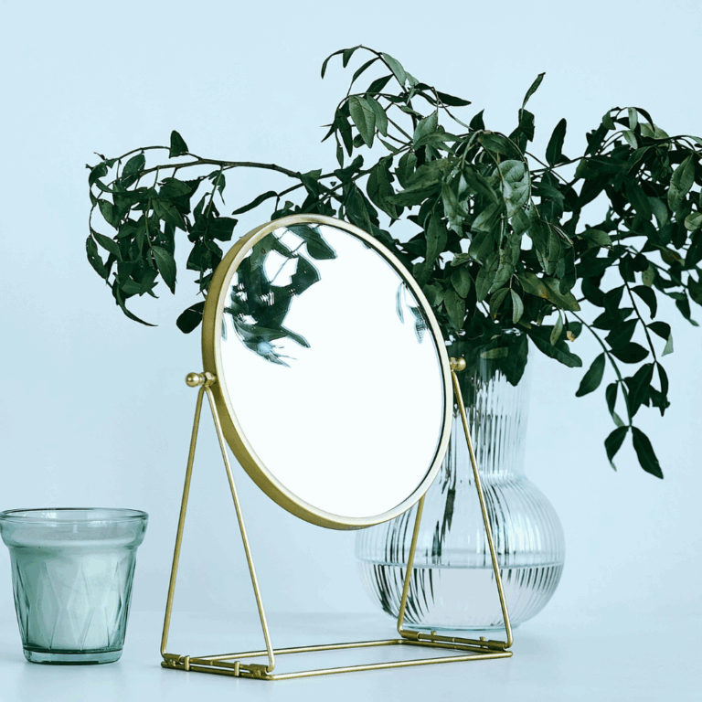 A small mirror or photo I face toward me when I need grounding